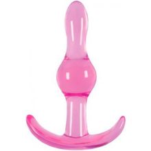 Анальная пробка Jelly Rancher T-Plug Wave Pink гладкая розовая 9.6 см