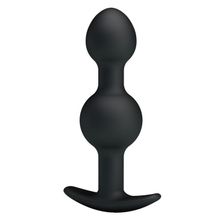 Baile Чёрные силиконовые анальные шарики - 10,4 см. (черный)