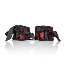 Наручники Scandal Corset Cuffs на завязках красный с черным