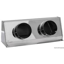 Osculati SS container for 2 x 75mm Ø tube, 53.402.02
