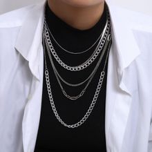 Многослойное колье под серебро (арт. 81263-4)