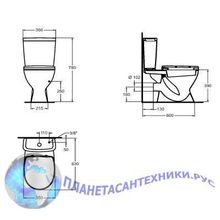 Унитаз с горизонтальным выпуском Vidima Seva Mix W904361 с сиденьем