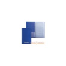 Визитница BRAUBERG на  72 визитки,  трехрядная,  обложка ПВХ,  синяя