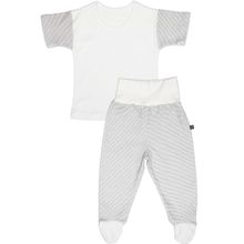 Kiddy bird футболка и ползунки серые точки полоски