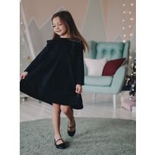 Платье с воланом черное