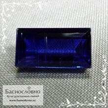 Бархатно-синий кианит (дистен) из Непала огранка багет 15x8мм 9,41 карат