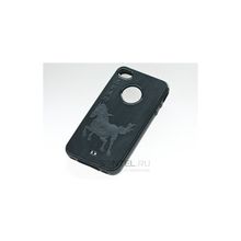 Силиконовая накладка для iPhone 4 4S вид №12 black