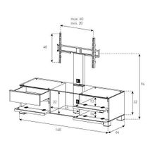 Стойка под телевизор Sonorous MD 8540-B-INX-MOL