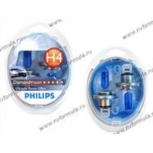 Лампа галоген 12V Н4 60 55W P43t Philips DiamondVision 12342DVS2