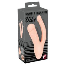 Анально-вагинальный вибромассажер Double Pleasure Vibe - 21 см. телесный