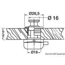 Osculati Push-lock nylon chromed brass 16 mm, 38.182.09