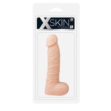 Dream Toys Телесный фаллоимитатор с богатым рельефом поверхности XSKIN 7 PVC DONG - 18 см.