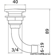 Osculati Sfiato flush 90° 16 mm, 20.274.16