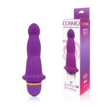 Фиолетовый силиконовый вибратор Cosmo - 14 см. Фиолетовый