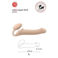 Телесный безремневой страпон Silicone Bendable Strap-On L (телесный)