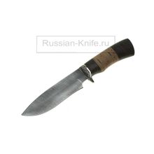 Нож "Волчица" (дамасская сталь), А. Жбанов, рукоять -  береста