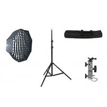 Легко-складываемый восьмиугольный софтбокс Phottix с решеткой 80см, стойкой для осветителя, держателем Varos Pro S и сумкой