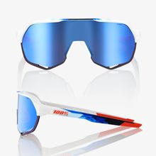 Очки спортивные 100% S2 Matte White   Geo Print   HiPER Blue Multilayer Mirror (61003-085-75)