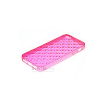 Силиконовая накладка ромбы для iPhone 5, темно розовая 00020937