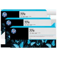 Набор картриджей hp b6y38a 3-pack print cartridge №771c light gray для hp dj z6200