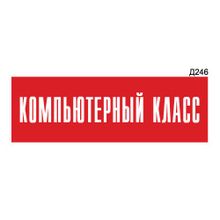 Информационная табличка «Компьютерный класс» прямоугольная Д246 (300х100 мм)