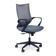Кресло офисное Спэйс LB черный пластик черная сетка темно-серая ткань