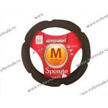 Оплетка на руль Sponge M d37-39см SP-5026 BK черная