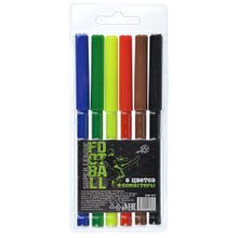 Суперлига Фломастеры, 6 цветов, с цветным вентилируемым колпачком, в ПВХ пенале с подвесом 6 цветов