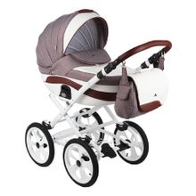 Коляска Adamex SOFIA HC white коричневый+белый