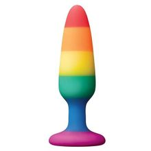 Разноцветная анальная втулка RAINBOW ANAL PLUG SMALL - 11 см. (225739)