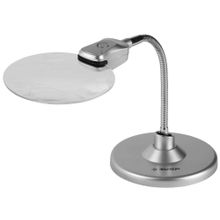 Лупа ЗУБР "МАСТЕР" на гибком штативе, светодиодная подсветка, 2-х 6-ти кратное увеличение, диаметр линзы 110 мм