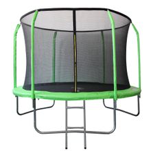 Батут SportElite 10FT 3,05м GB30201-10FT фиберглас, с защитной сеткой внутрь и лестницей, салатовый