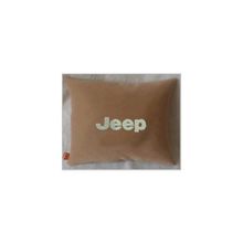  Подушка Jeep бежевая вышивка белая