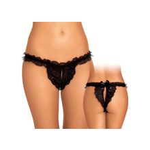 Кружевные стринги с разрезом 648401