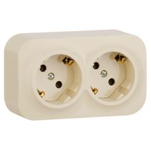 Legrand Розетка 2х2К+З Legrand Quteo 16A 250V с з со шторками слоновая кость 782253 ID - 238387