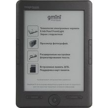 Электронная книга Gmini MagicBook S62LHD (6", mono, подсв, 600x800, 8Gb, FB2   PDF   DJVU   EPUB   DOC   JPG, microSD, USB2.0)