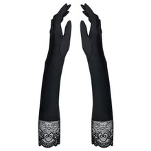 Длинные перчатки Miamor с кружевной оторочкой Черный