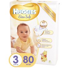 Huggies Elite Soft 3 (5-9 кг) 80 шт