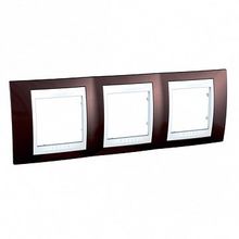 Рамка 3 поста UNICA ХАМЕЛЕОН, горизонтальная, терракотовый |  код. MGU6.006.851 |  Schneider Electric