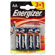 Батарейка Energizer LR06 (AA) (1,5V) alkaline блист-3+1