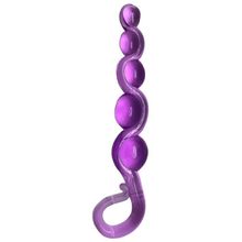 Фиолетовая анальная цепочка из геля - 22 см. Фиолетовый