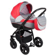 Коляска Adamex NEONEX т.серый+красный+св.серый