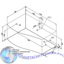 Акриловая ванна Aquanet Palma 170x100 L