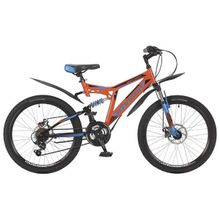 Велосипед подростковый Stinger Highlander 100D 24 (2017) рама 16,5" оранжевый
