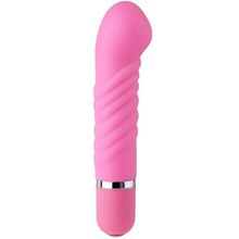 Dream Toys Розовый мини-вибратор с увеличенной головкой и рёбрами NEON FANTASY STICK PINK - 11 см. (розовый)