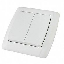 Выключатель 2-клавишный ОНЕГА, скрытый монтаж, белый |  код. SQ1805-0002 |  TDM