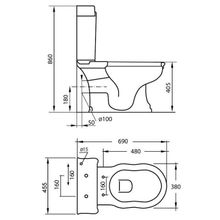 Royal Palace Чаша унитаза с горизонтальным выпуском P-Trape Cezares CZR-012