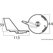 Osculati Magnesium fin anode Suzuki DF60 140 with bores, 43.272.89