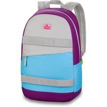 Скейт рюкзак с ремнями для скейта с передним карманом на молнии Dakine Manual 20L Tubular цвет серый голубой фуксия