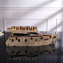 Мини-бар деревянный Яхта, серо-коричневый, 47 см